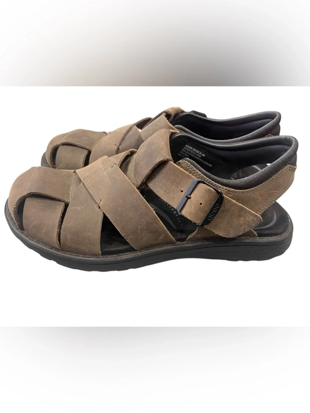 ABEO Brandon Orthotic Leather Sandals Men’s 9 Brown Arch Support Comfort